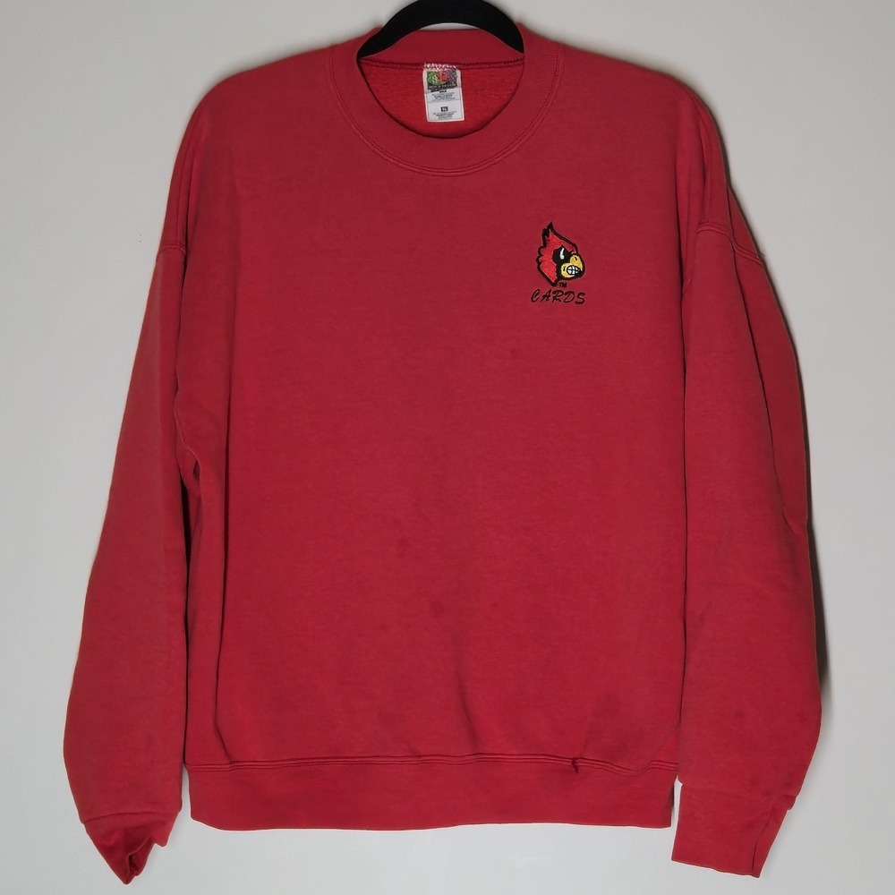 1990s Louisville Cardinals Vintage Logo Crewneck Sweatshirt Essentials Size XL